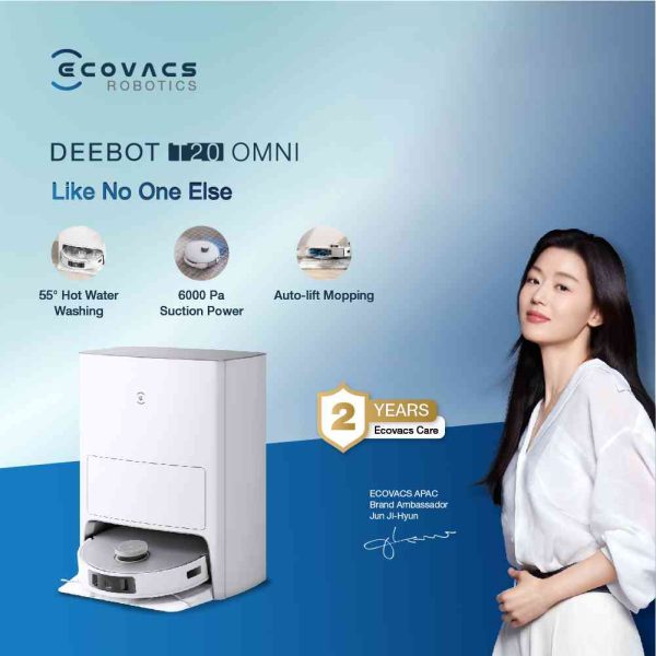 Robot vacuum cleaner ecovacs deebot t20 omni dengan daya hisap 6000 Pa suction power