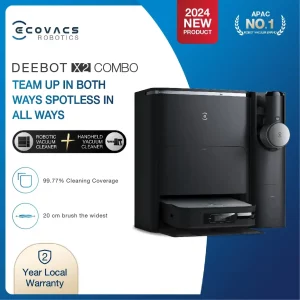 Robot vacuum cleaner ecovacs deebot X2 combo warna hitam dengan area cleaning sampai 99 persen