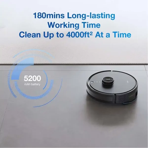 Robot vacuum cleaner ecovacs deebot Y1 pro plus warna hitam dan waktu kerja 180 menit