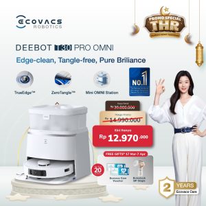 Ecovacs DEEBOT T30 PRO OMNI - White robot vacuum cleaner